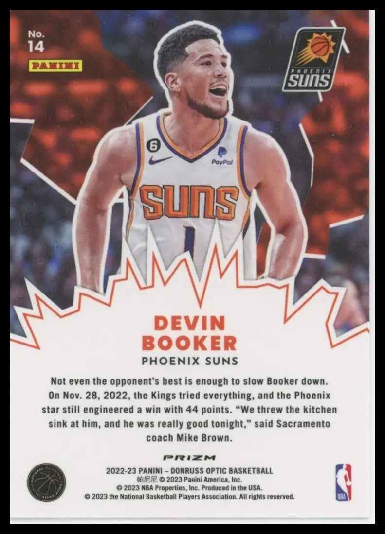 2022-23 Panini Donruss Optic - My House Devin Booker #14 Purple Prizm - Basketball Card Single