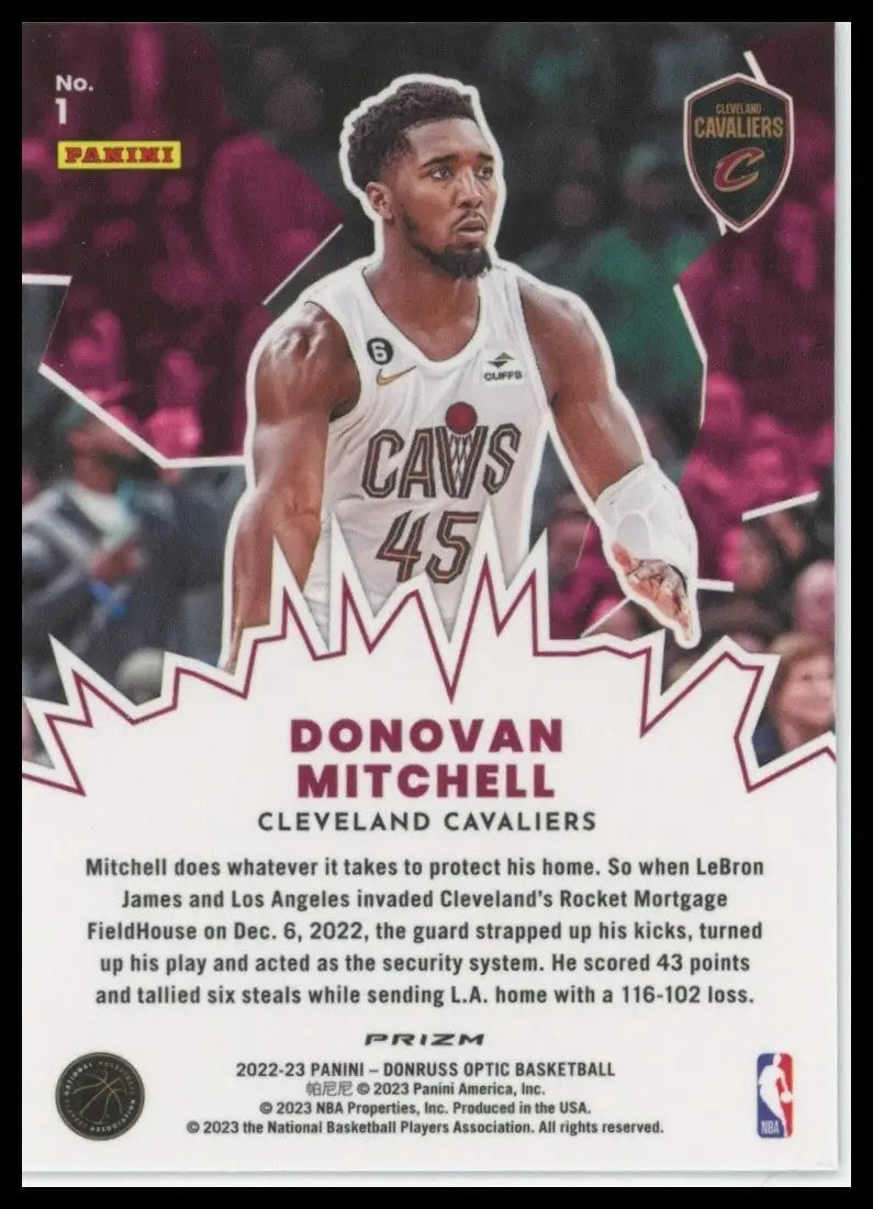 2022-23 Panini Donruss Optic - My House Donovan Mitchell #1 Purple Prizm - Basketball Card Single