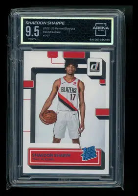 2022-23 Panini Donruss Rated Rookie Shaedon Sharpe #207 Arena Club 9.5