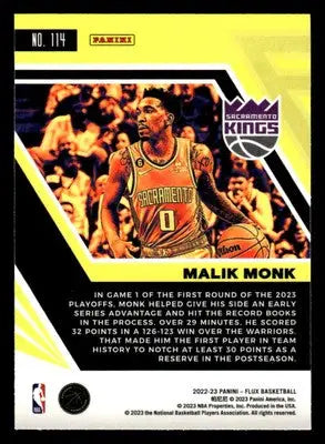 2022-23 Panini Flux #114 Malik Monk - Basketball Card Single