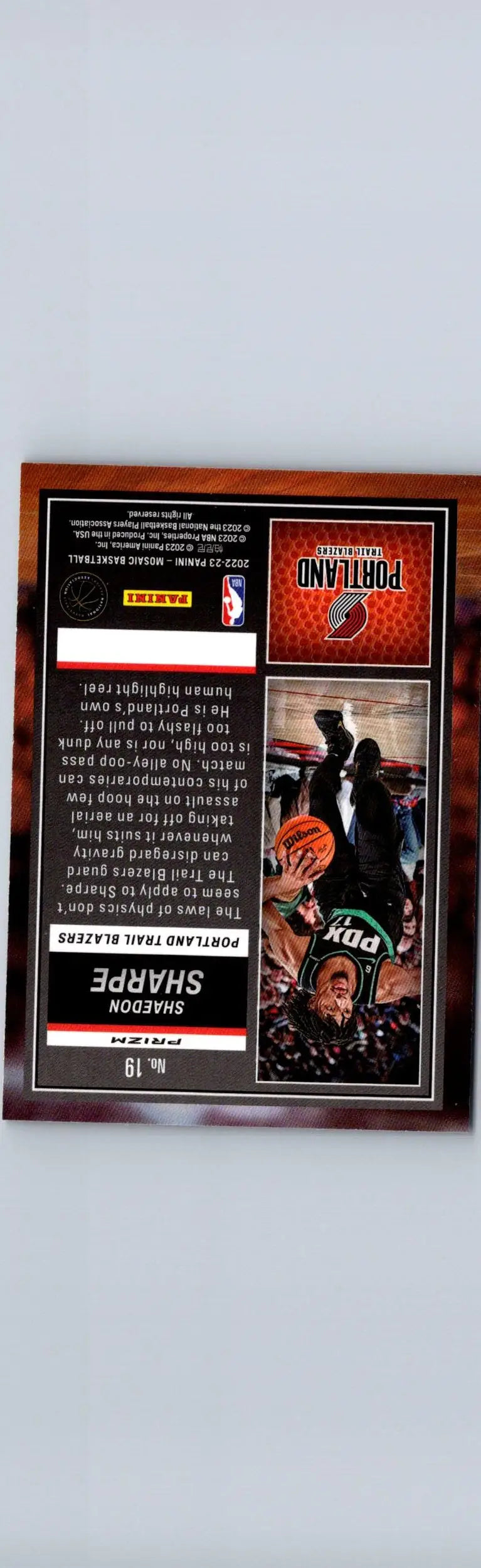 Framed basketball card featuring Shaedon Sharpe Jam Masters Mosaic Green 2022-23 Panini
