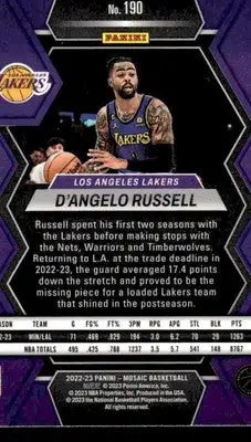 2022-23 Panini Mosaic #190 D’Angelo Russell - Basketball Card Single