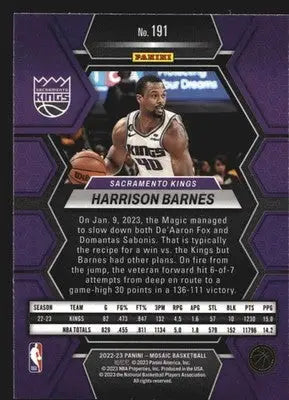 2022-23 Panini Mosaic #191 Harrison Barnes Sacramento Kings