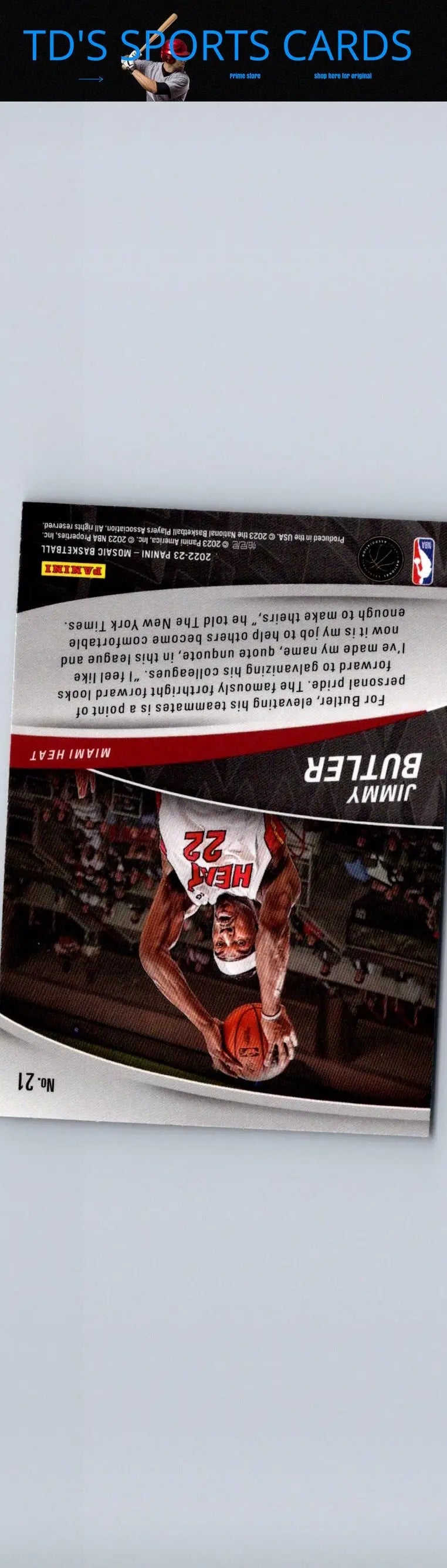 Jimmy Butler basketball card from 2022-23 Panini Mosaic Elevate series