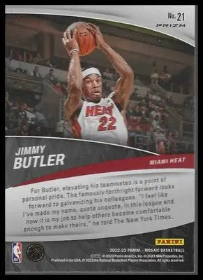 2022-23 Panini Mosaic #21 Jimmy Butler Elevate Mosaic Green - Basketball Card Single