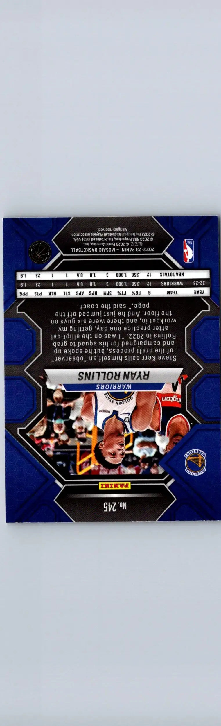 Basketball card of Ryan Rollins from 2022-23 Panini Mosaic series