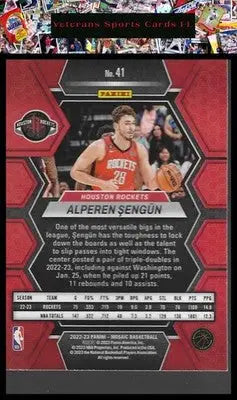 2022-23 Panini Mosaic #41 Alperen Sengun