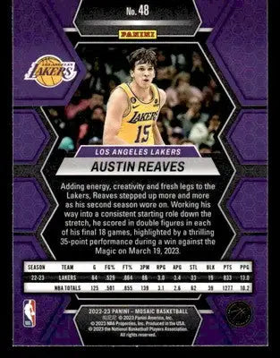 2022-23 Panini Mosaic #48 Austin Reaves - Basketball Card Single