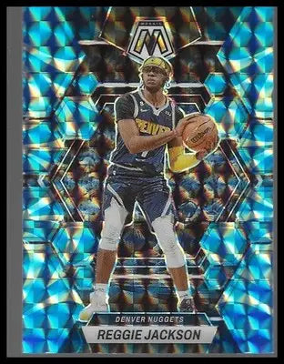 2022-23 Panini Mosaic #52 Reggie Jackson Reactive Blue