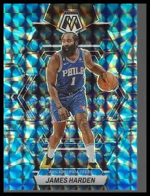 2022-23 Panini Mosaic #55 James Harden Reactive Blue