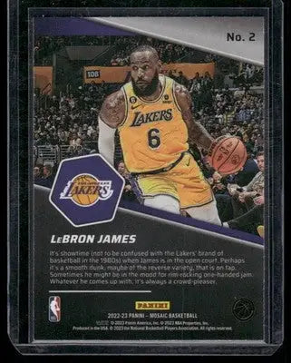 2022-23 Panini Mosaic Breakaway LeBron James #2 Basketball - Basketball Card Single