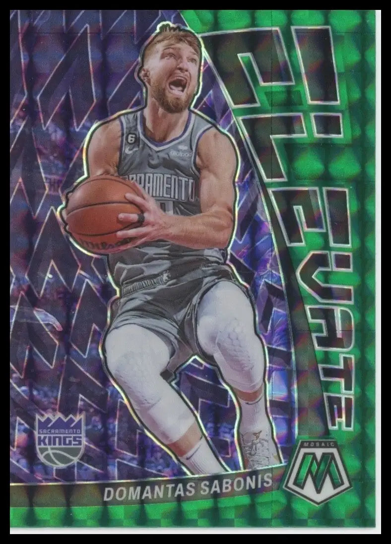 2022-23 Panini Mosaic Elevate Green Mosaic Domantas Sabonis #20 Sacramento Kings - Basketball Card Single