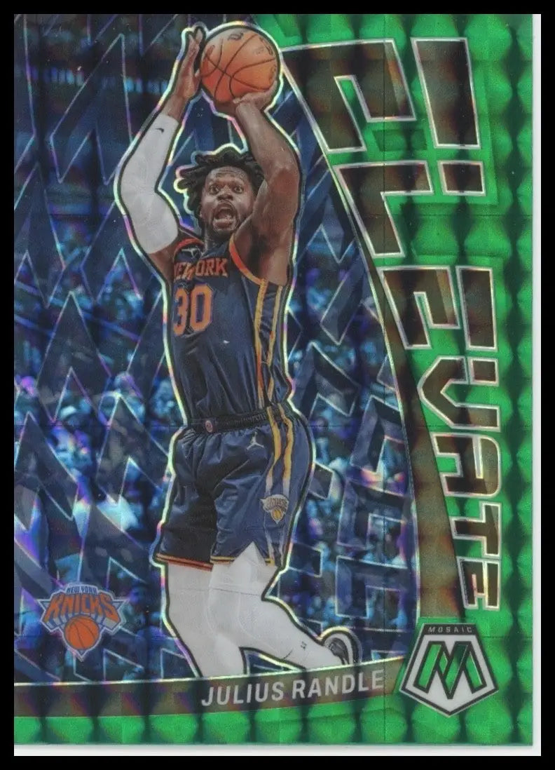 2022-23 Panini Mosaic Elevate Green Mosaic Julius Randle #8 New York Knicks Card - Basketball Card Single