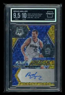 2022-23 Panini Mosaic Fast Break Auto Gold Brad Miller #FB-MIL Auto 02/10 AC 9.5 - Basketball Card Single