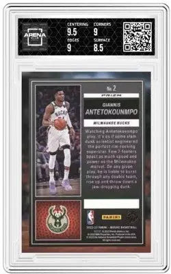 Graded Panini Mosaic Giannis Antetokounmpo Jams Masters Green Mosaic basketball card