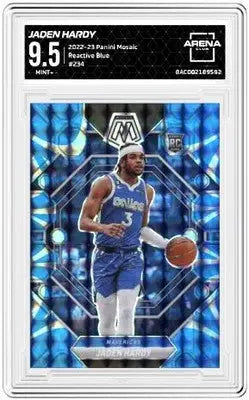 Graded Mosaic Jaden Hardy basketball trading card from 2022-23 Panini Mosaic Arena Club