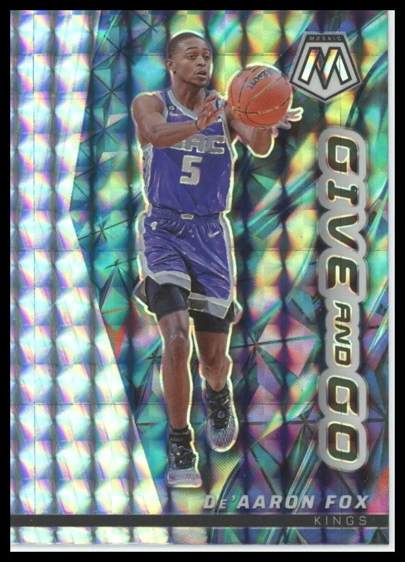 2022-23 Panini Mosaic Silver Mosaic Give and Go DeAaron Fox #8 Sacramento Kings - Basketball Card Single