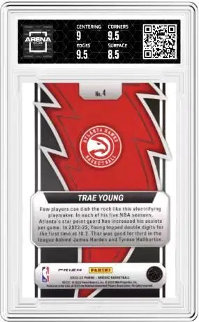 2022-23 Panini Mosaic Trae Young #4 Thunder Road Green Mosaic Arena Club 9 - Basketball Card Single