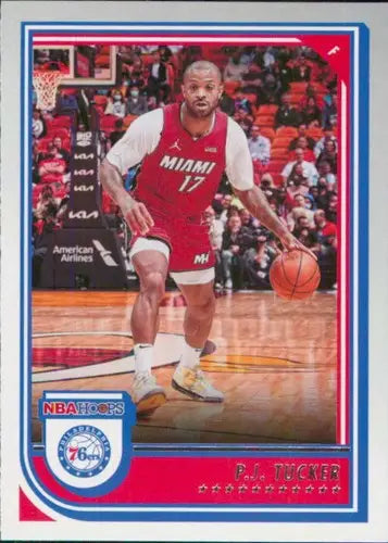 P.J. Tucker basketball card from Panini NBA Hoops 2022-23 series featuring Philadelphia 76ers