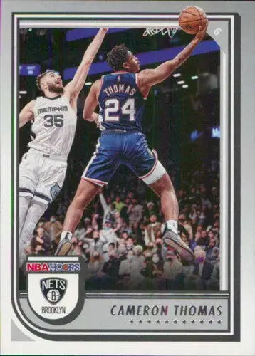 Basketball trading card from Panini NBA Hoops 2022-23 featuring Cameron Thomas Nets