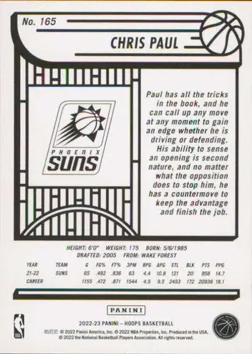 2022-23 Panini NBA Hoops #165 Chris Paul NM-MT Suns ID:54779 - Basketball Card Single