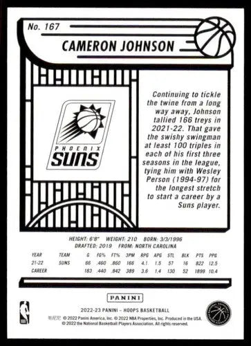 2022-23 Panini NBA Hoops #167 Cameron Johnson NM-MT Suns ID:51986 - Basketball Card Single