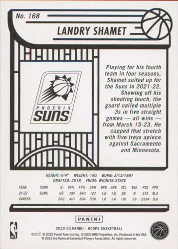 2022-23 Panini NBA Hoops #168 Landry Shamet NM-MT Suns ID:51987 - Basketball Card Single