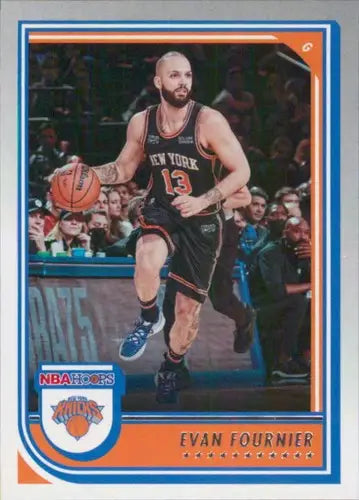 Evan Fournier basketball card from Panini NBA Hoops 2022-23 featuring Knicks player
