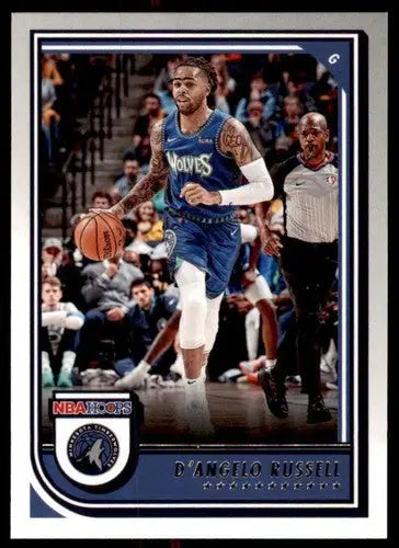 D’Angelo Russell basketball card from Panini NBA Hoops 2022-23 series, Timberwolves