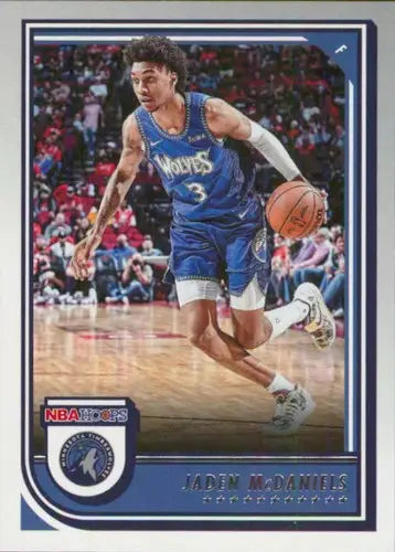 Jaden McDaniels basketball card from Panini NBA Hoops 2022-23 original gloss Timberwolves