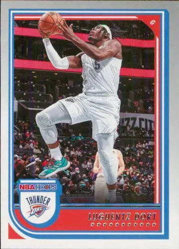 Luguentz Dort basketball card from Panini NBA Hoops 2022-23 featuring Thunder team