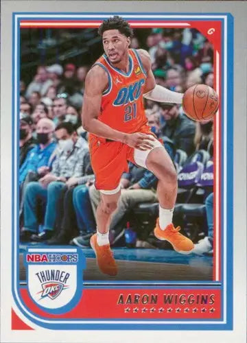 Original gloss Panini NBA Hoops Aaron Wiggins basketball card Thunder 2022-23