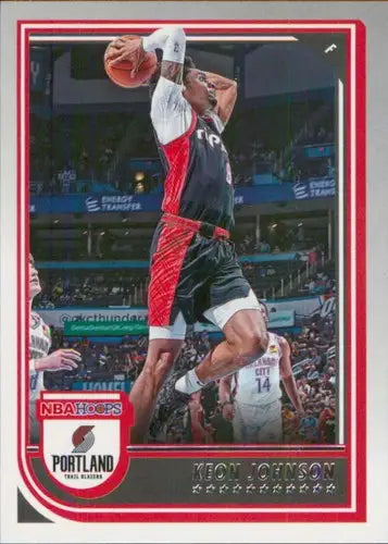 Original gloss Panini NBA Hoops Keon Johnson basketball card from 2022-23 Blazers series