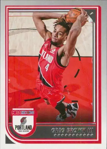 Greg Brown III basketball card from Panini NBA Hoops 2022-23 set with Blazers ID 52089