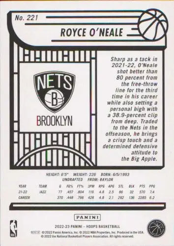 2022-23 Panini NBA Hoops #221 Royce O’Neale NM-MT Jazz ID:52095 - Basketball Card Single