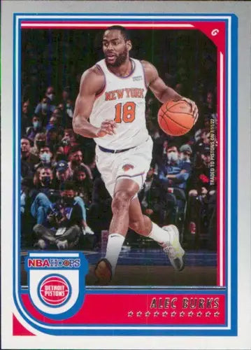 Alec Burks basketball card from Panini NBA Hoops 2022-23 featuring Pistons talent