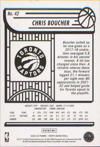 2022-23 Panini NBA Hoops Chris Boucher basketball card Raptors NM-MT