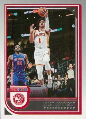 Jalen Johnson basketball card from Panini NBA Hoops 2022-23 featuring Hawks player