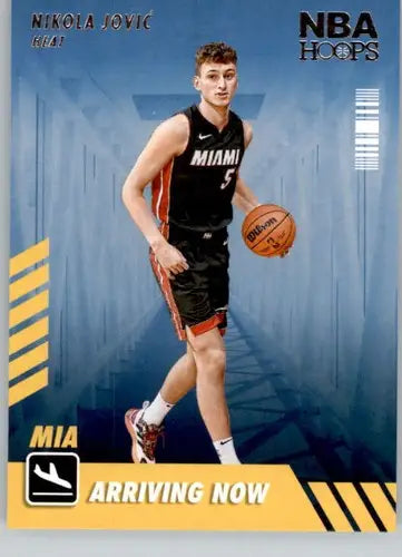 Nikola Jovic basketball card from Panini NBA Hoops 2022-23 Arriving Now series