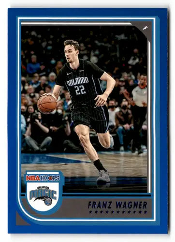 Franz Wagner basketball card from Panini NBA Hoops Blue 2022-23 Magic series