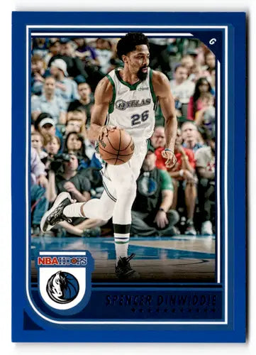 Spencer Dinwiddie basketball card from Panini NBA Hoops Blue 2022-23 Mavericks series