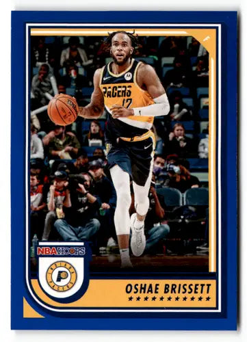 Oshae Brissett Panini NBA Hoops Blue basketball card from 2022-23 Pacers series