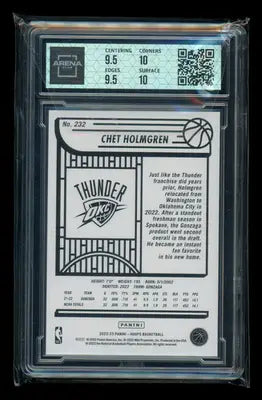 2022-23 Panini NBA Hoops Chet Holmgren #232 RC Basketball Arena Club 10 - Basketball Card Single