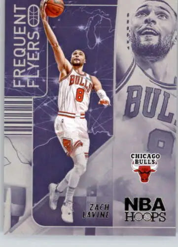Original gloss NBA Hoops Frequent Flyers Zach LaVine basketball card NM-MT Bulls