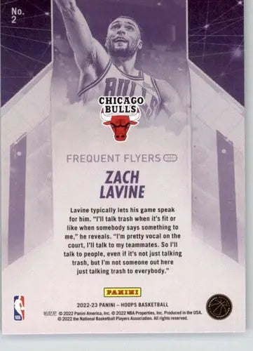 Original gloss NBA Hoops Frequent Flyers Zach LaVine basketball card for 2022-23 Panini NBA Hoops
