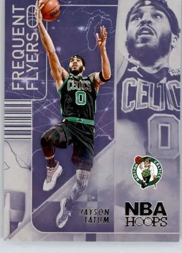 Jayson Tatum basketball card from 2022-23 Panini NBA Hoops Frequent Flyers series