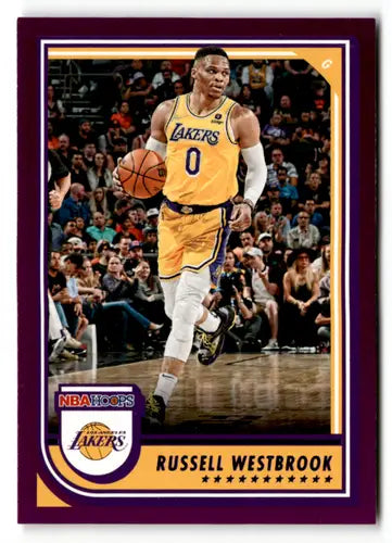 Russell Westbrook basketball card from 2022-23 Panini NBA Hoops Purple series