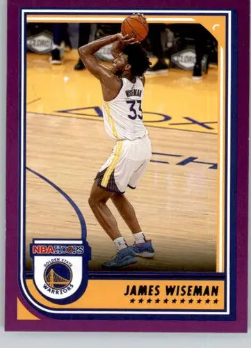 James Wiseman Panini NBA Hoops Purple basketball card from 2022-23 Panini NBA collection
