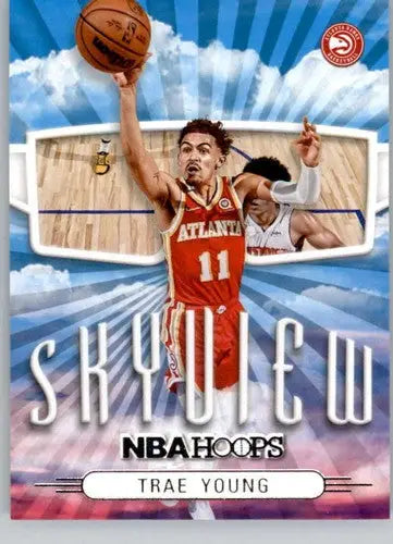 Trae Young basketball card from Panini NBA Hoops Skyview 2022-23 collection