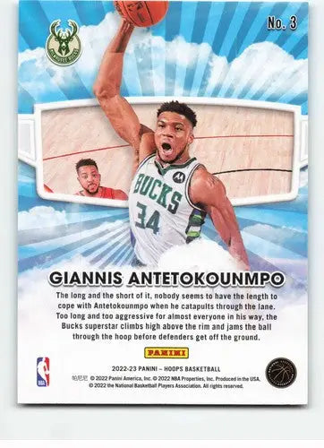 2022-23 Panini NBA Hoops Skyview #3 Giannis Antetokounmpo NM-MT Bucks ID:51885 - Basketball Card Single